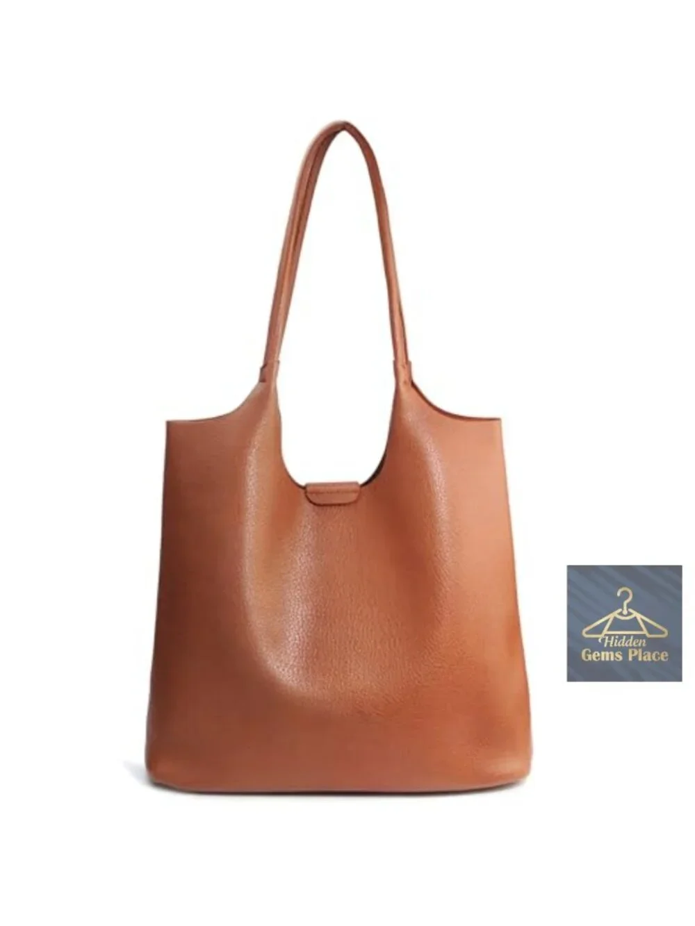 Faux Leather Tote Hobo Bag with Magnetic Snap Closure